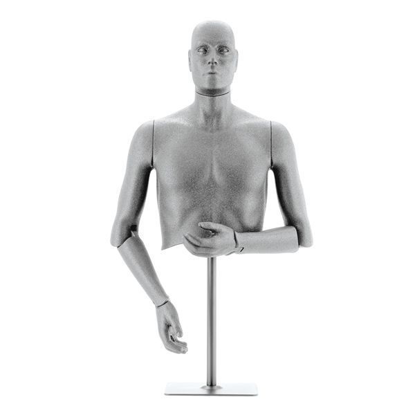 Grey flexible male bust with head : Bust shopping