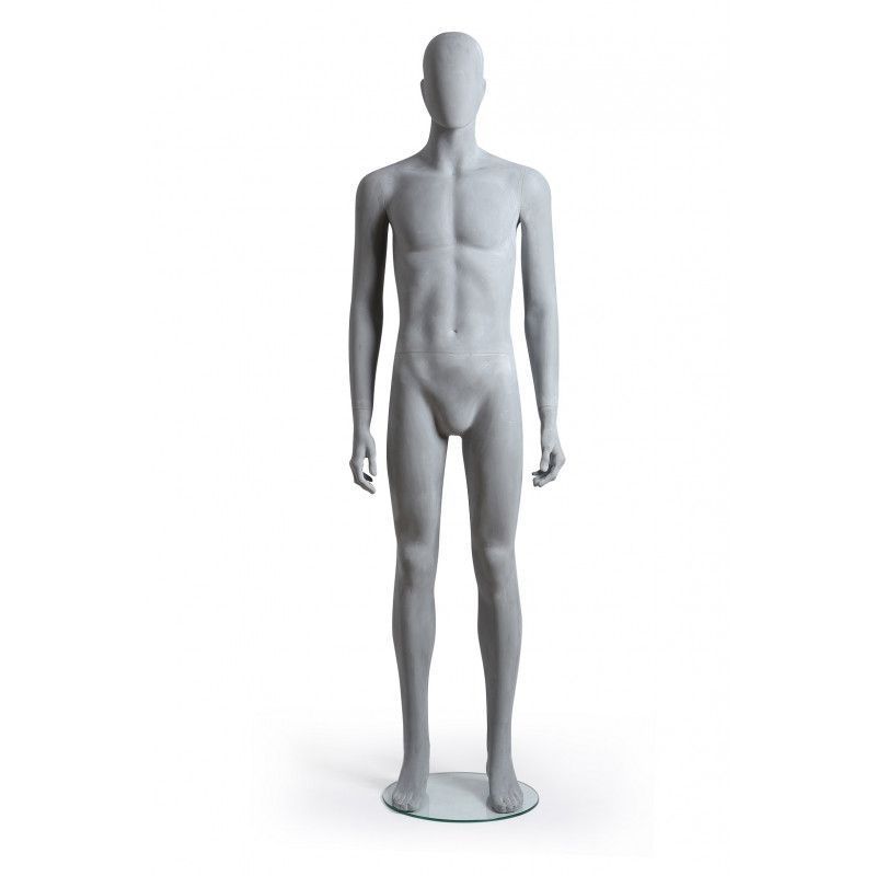 Grey foundry finish faceless male mannequin : Mannequins vitrine