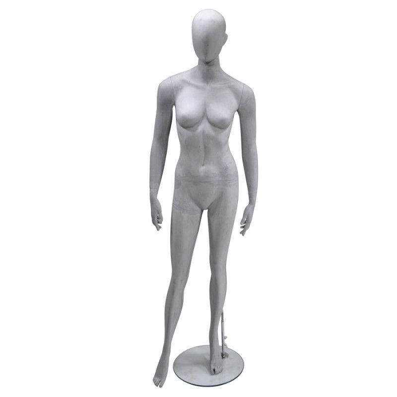Grey foundry finish female display mannequin : Mannequins vitrine