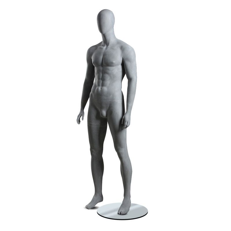 Grey foundry male mannequin : Mannequins vitrine