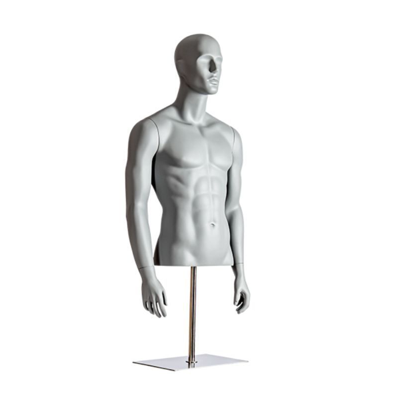 Image 2 : Mannequin bust grey RAL7042 with ...