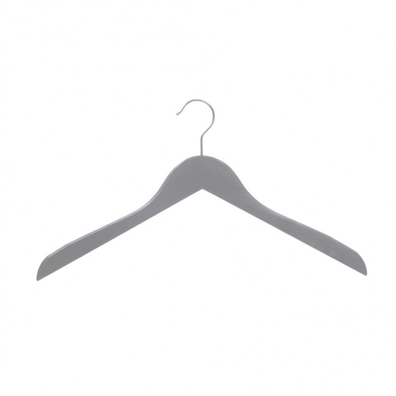 10x Grey wooden hangers 44 cm : Cintres magasin