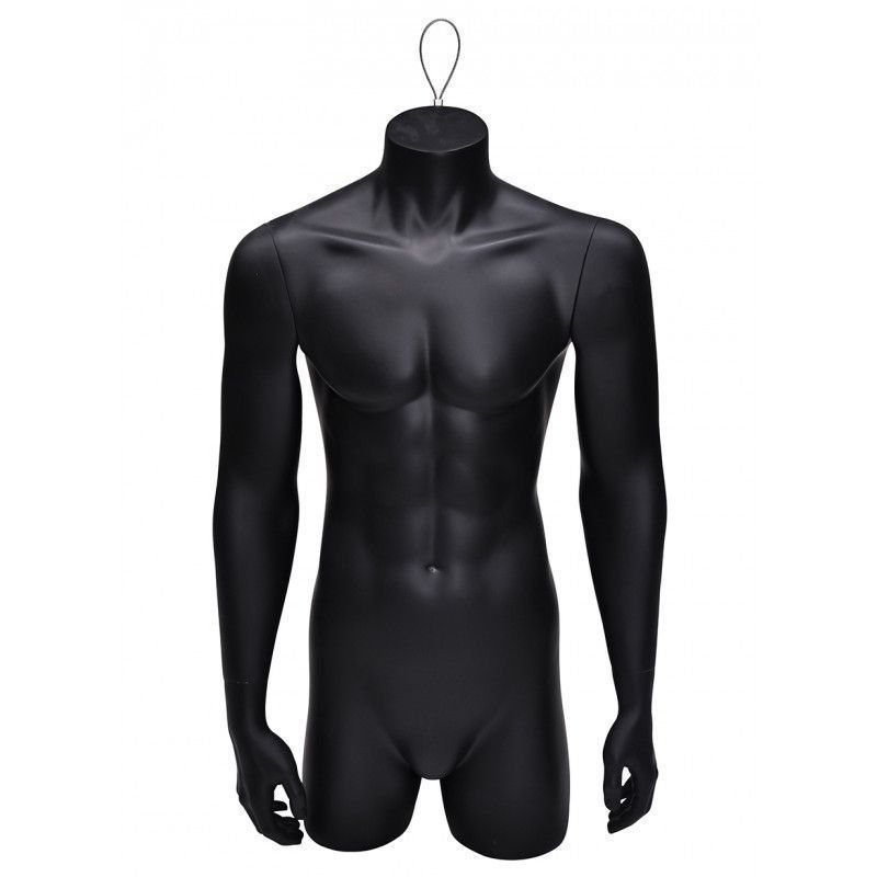 Torso 3/4 model heer met armen in mat zwart : Bust shopping