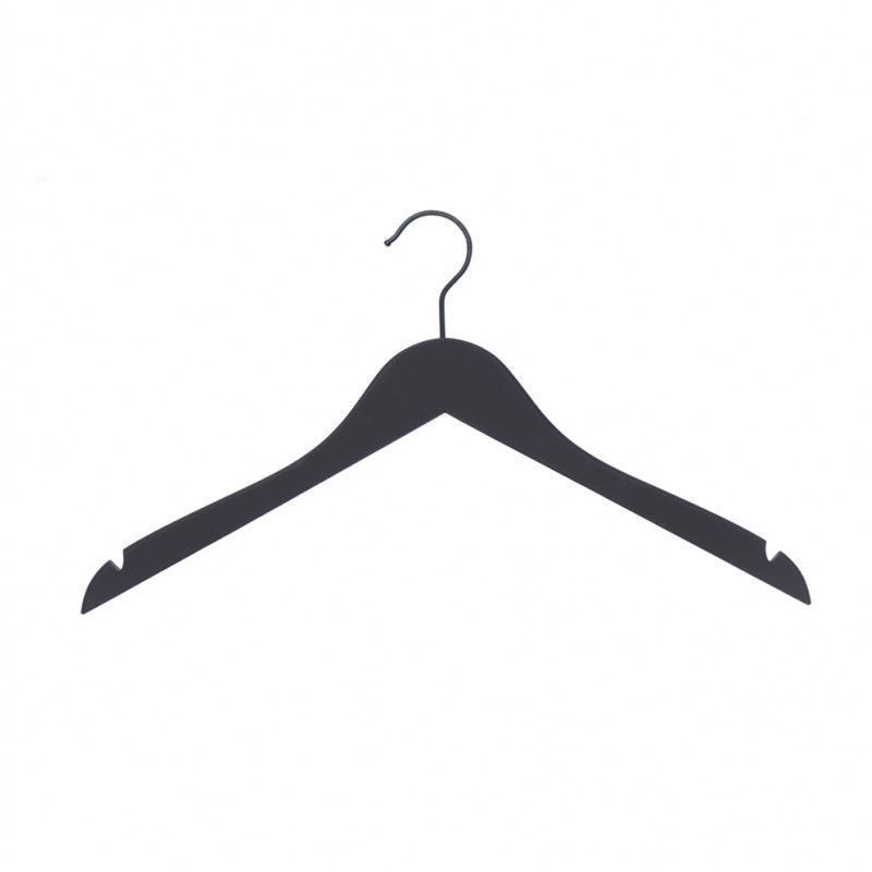 10 Hanger black wood soft touch finish 44 cm : Cintres magasin