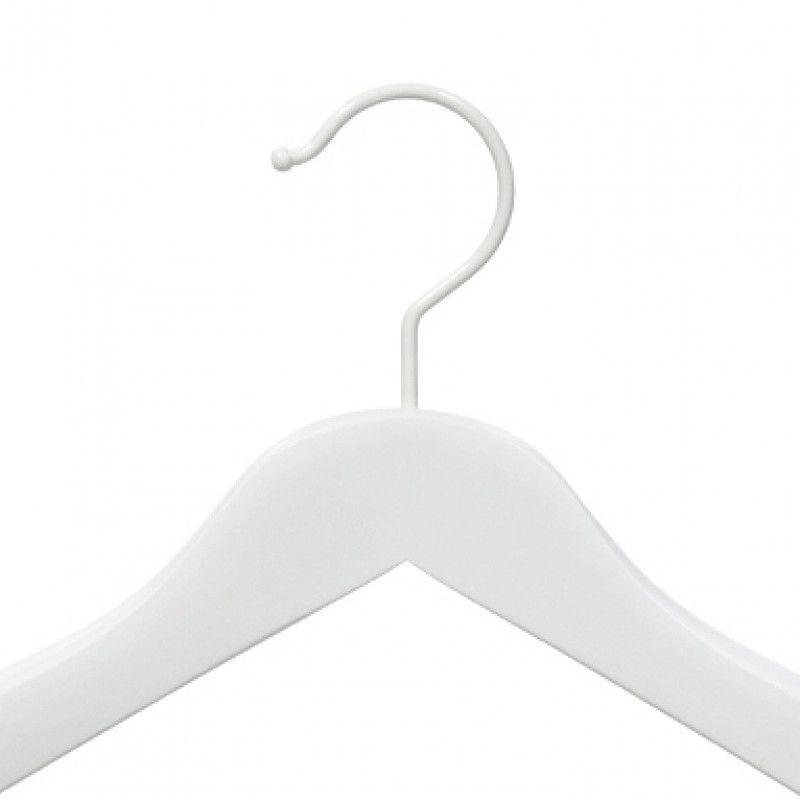 Image 1 : 10 White wooden hangers with ...