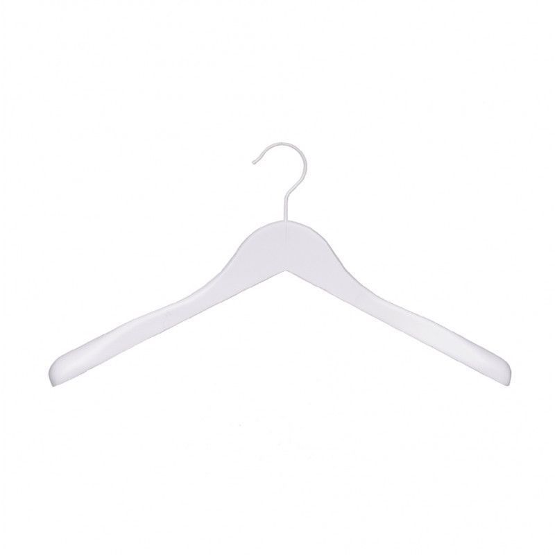 10 Hanger white wood for coat 44 cm : Cintres magasin