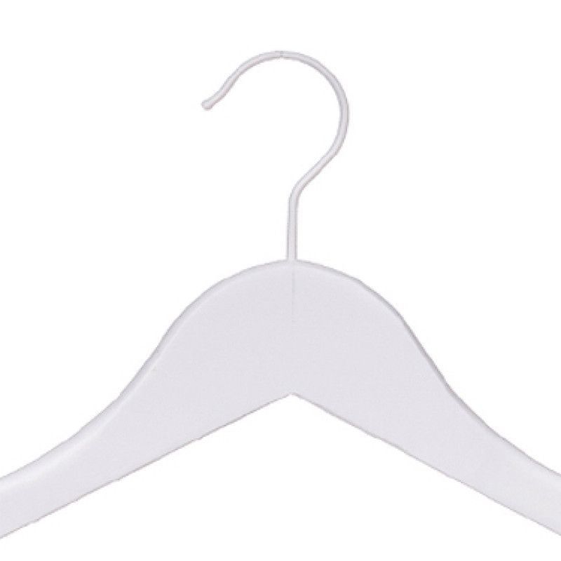 Image 1 : Professional white wooden hangers with ...