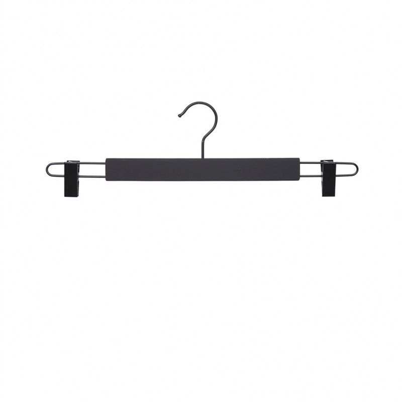 10 Hanger with clamps black soft touch 42 cm : Cintres magasin