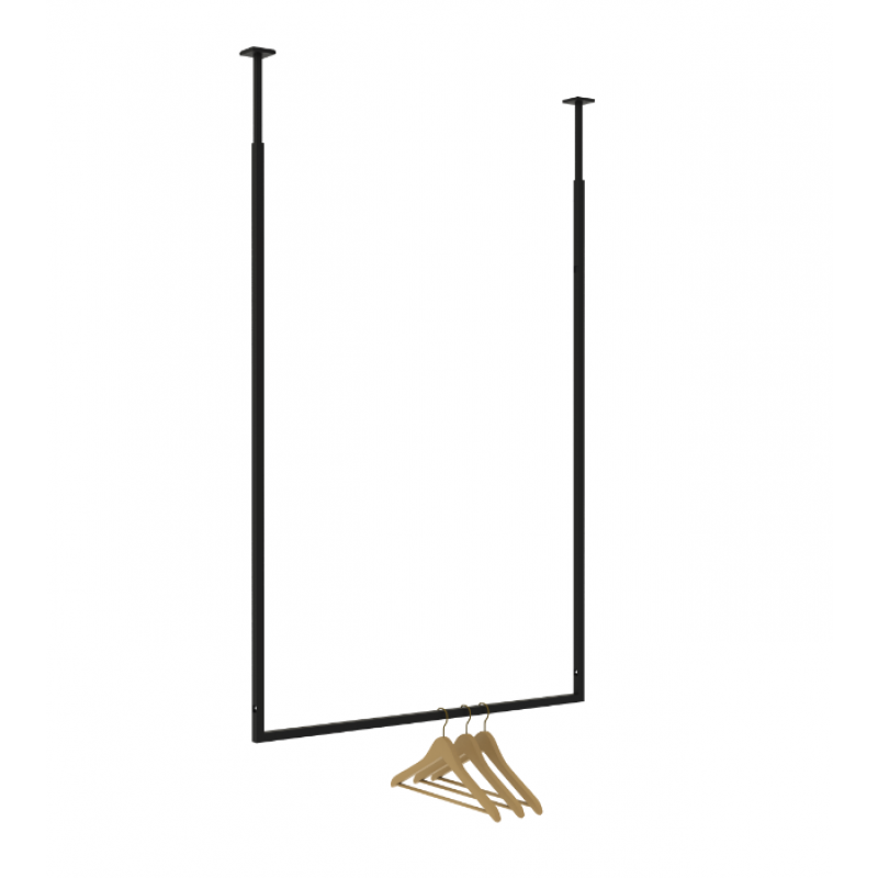 Hanging Clothes Rail black metal finish : Portants shopping