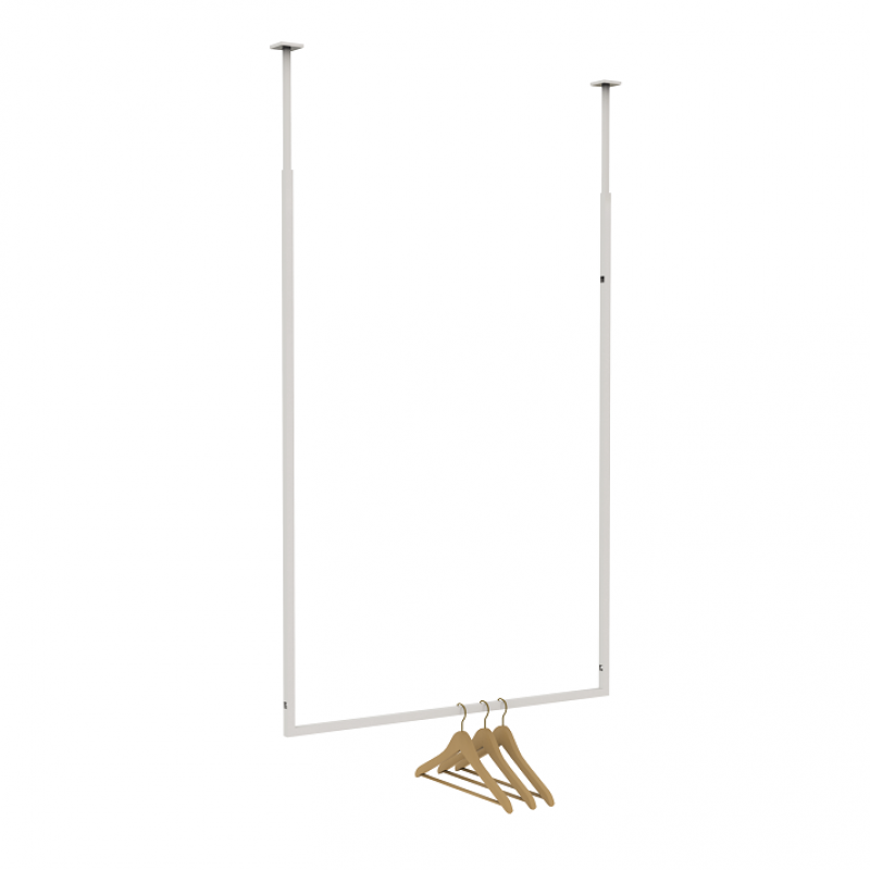 Hanging Clothes Rail white metal finish : Portants shopping