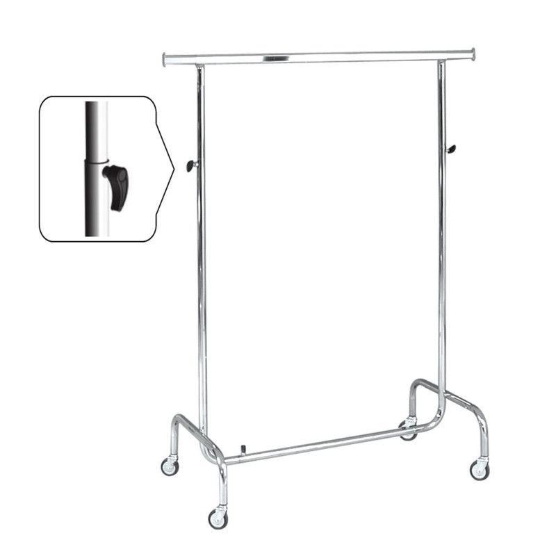 Chromed Hanging rails with wheels basic : Portants shopping