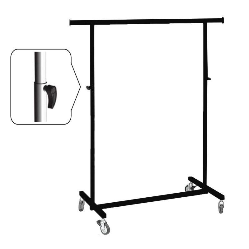 Hanging rails with wheels black color : Portants shopping