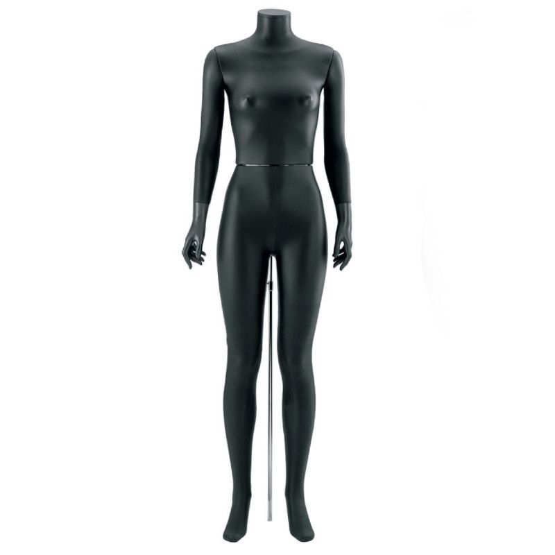Headless female mannequin covered in leather : Mannequins vitrine