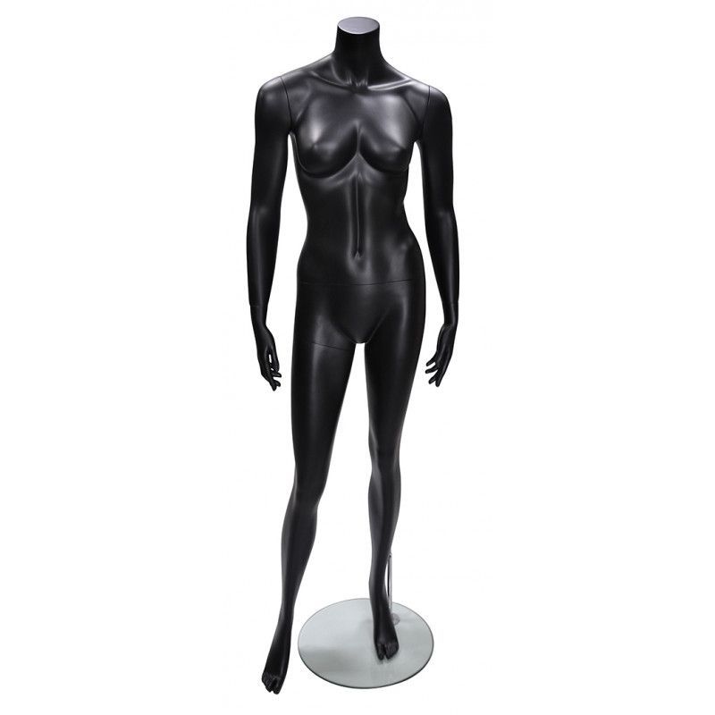 Headless female mannequins black mat : Mannequins vitrine