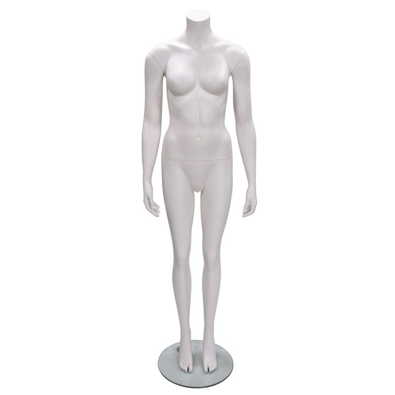 Headless female mannequins mat white : Mannequins vitrine