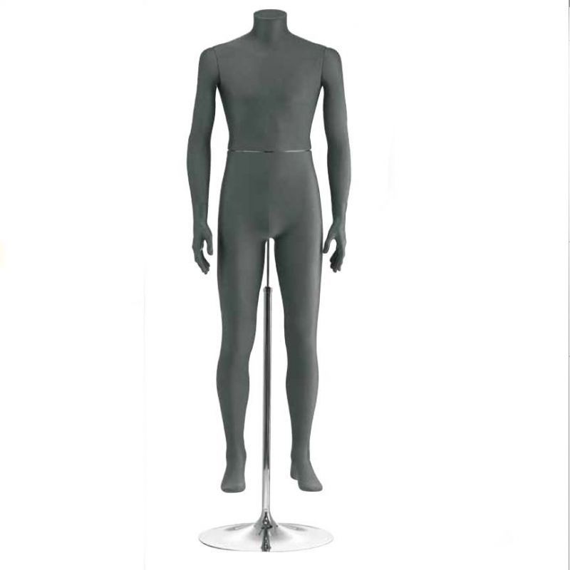 Headless male window mannequin covered in dark grey spandex fabric ... headless Male mannequin with dark gray fabric : Mannequins vitrine
