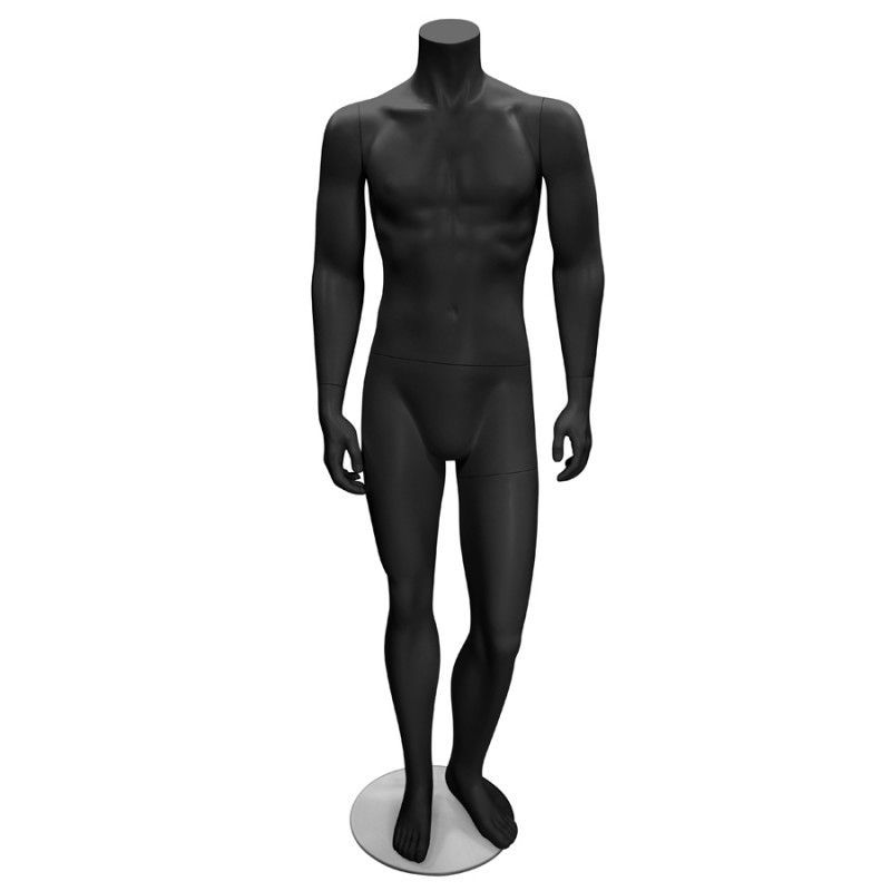 Headless male mannequins black color : Mannequins vitrine