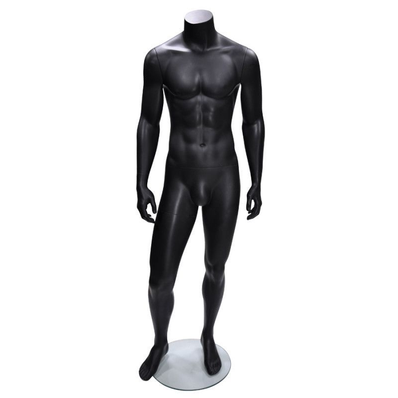 Healdess male mannequin black color : Mannequins vitrine