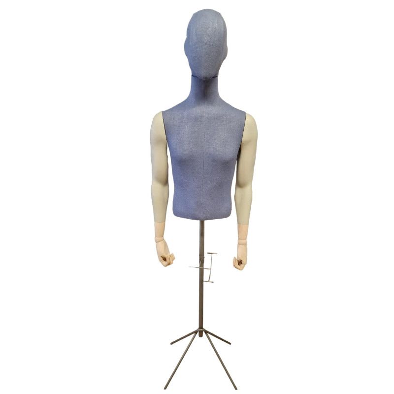 Heerenb&uuml;ste mit blauem Stoff und Armen  mit stand : Bust shopping