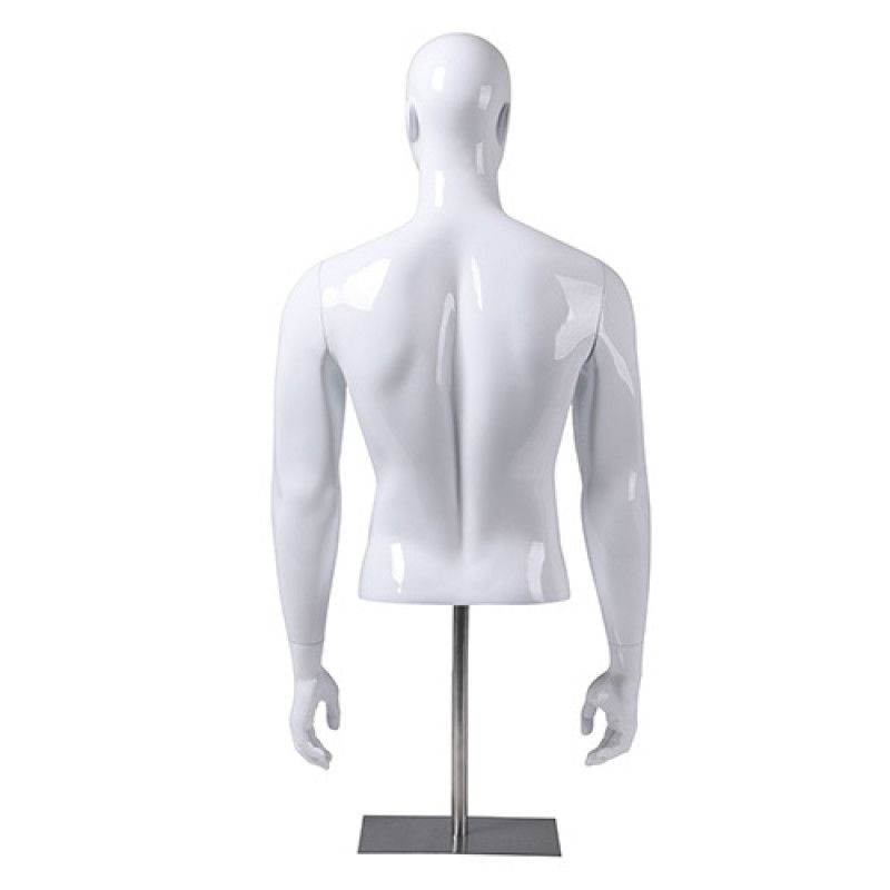 Torso MT weiß lackierte Büste Schaufensterpuppe Herrenbüste männlich half body 
