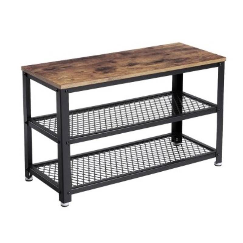 Industrial shoe bench with 3 levels : Mobilier shopping