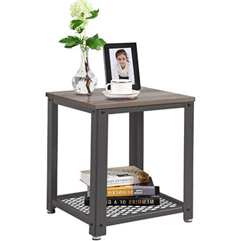 Industrialstyle wooden side table