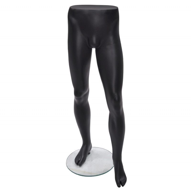 Jambes de mannequin homme pied en avant couleur noire : Mannequins vitrine