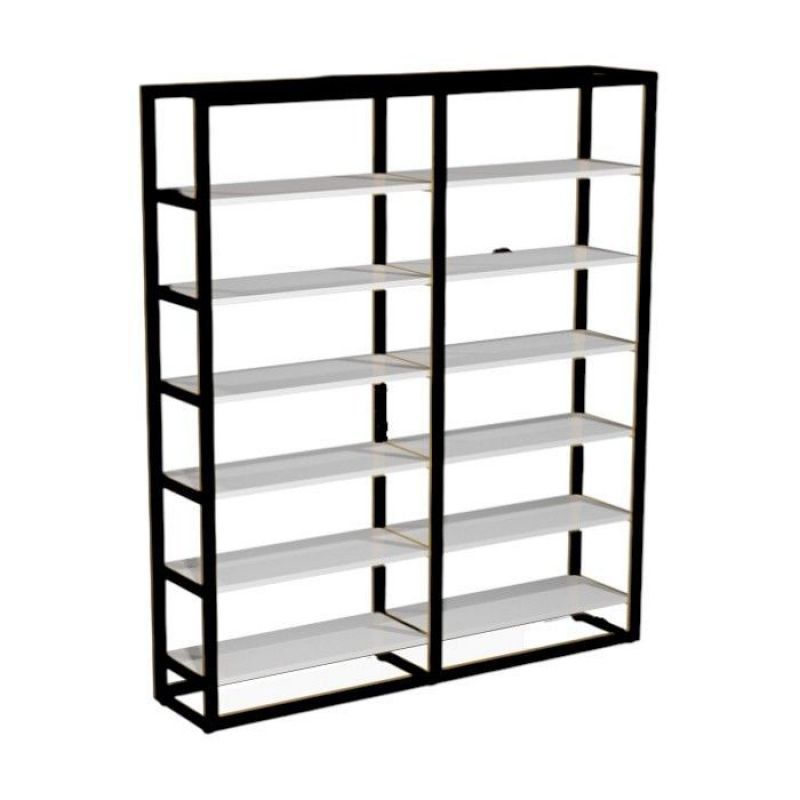 Optimieren Sie die Einrichtung Ihres Verkaufsraums mit unserer Ladengondel mit ... Ladengondel mit 12 Regalen 240x210x45cm : Mobilier shopping