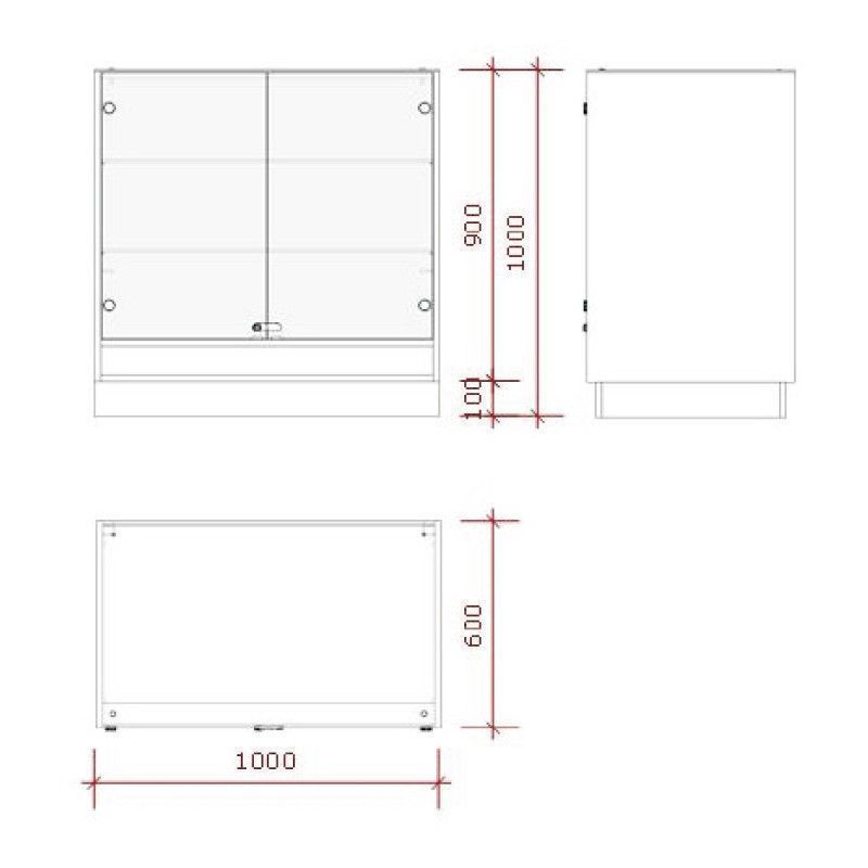 Image 1 : Ladentisch mit schwarzer Vitrine. 100 ...