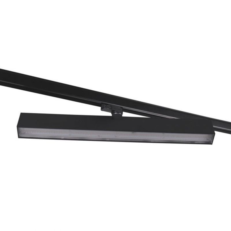Este aplique LED negro de 60 cm ofrece una luz ... Lampara LED de pared negra 60 cm 4000K para carril : Eclairage
