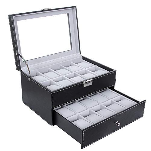 Leatherette watch storage box : Presentoirs shopping