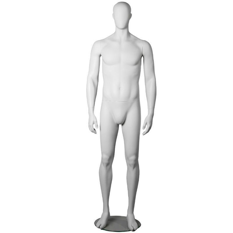 Light grey abstract male display mannequin : Mannequins vitrine