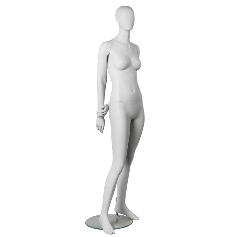 Light grey female display mannequin : Mannequins vitrine