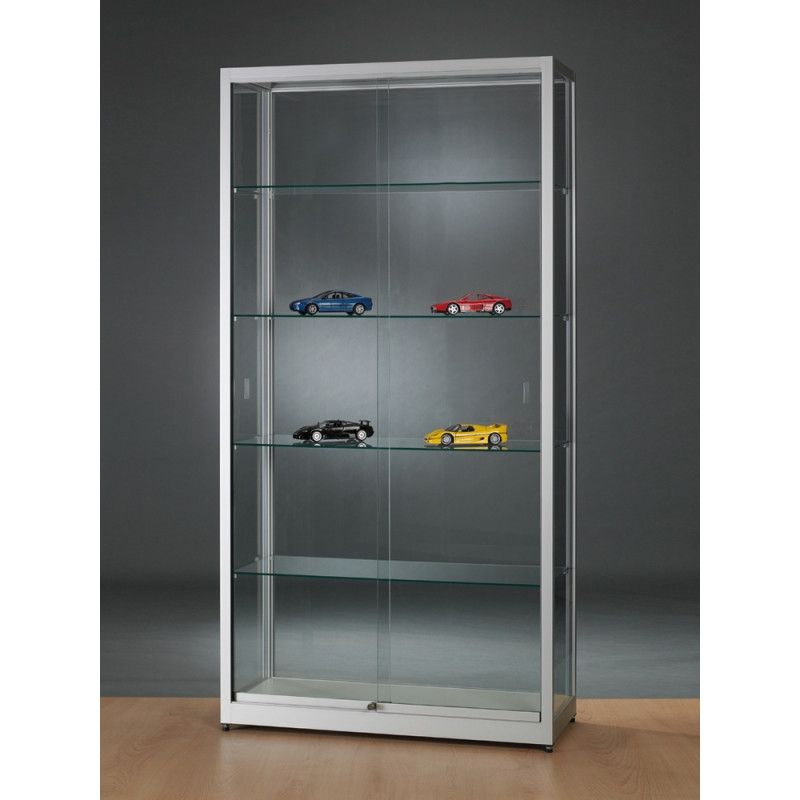 Luxusvitrine hellgrau 100 cm breit : Vitrine