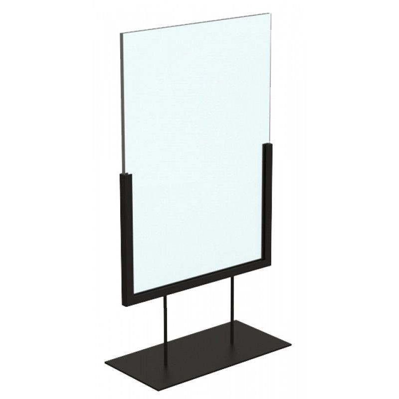 Poster holder A4 black vertical with stand : Presentoirs shopping
