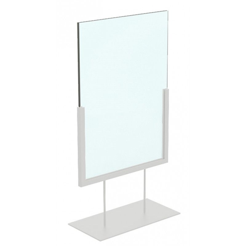 Magnetic Poster holder A4 white vertical with stand : Presentoirs shopping