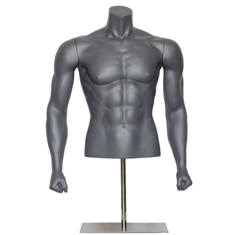 Male Bust form with muscles and metal base : Bust shopping