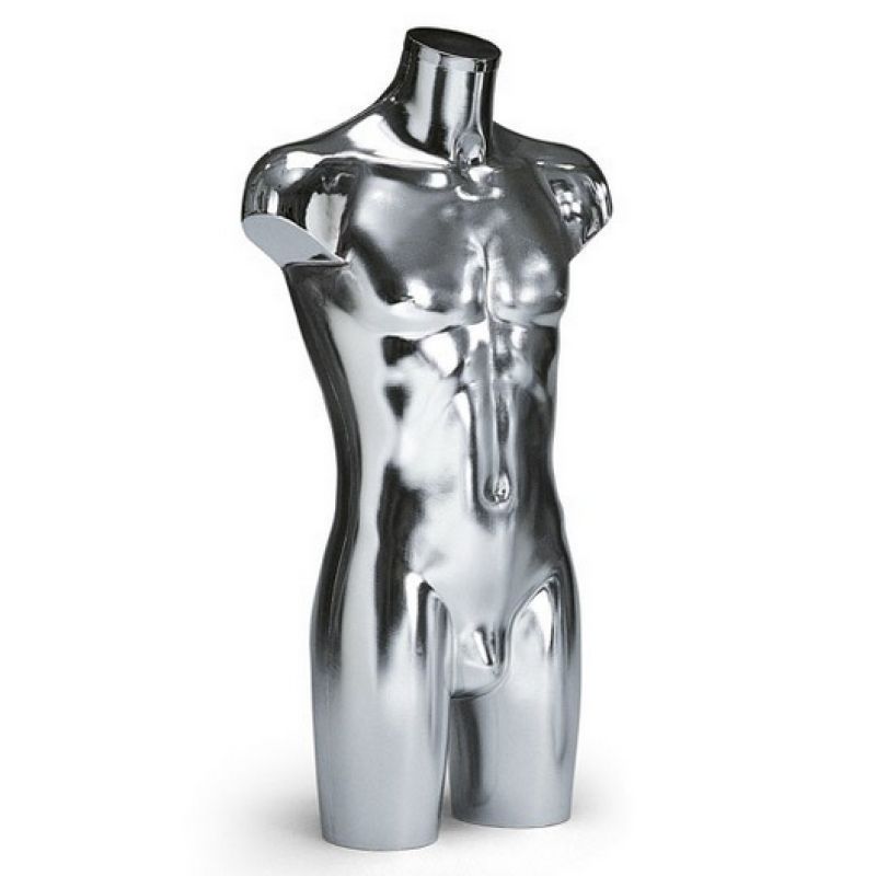 Men&#039;s silver-finish plastic torso : Bust shopping