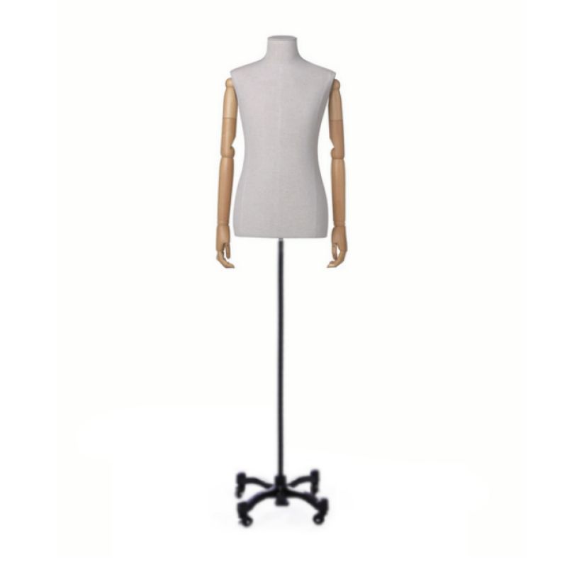 Male fabric bust with arms base with wheels : Bust shopping