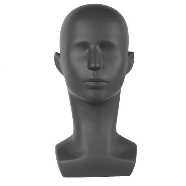 Male head mannequin grey color : Mannequins vitrine