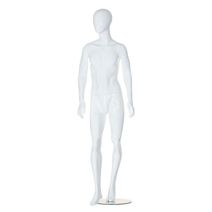 Male mannequin abstract white glossy effect : Mannequins vitrine