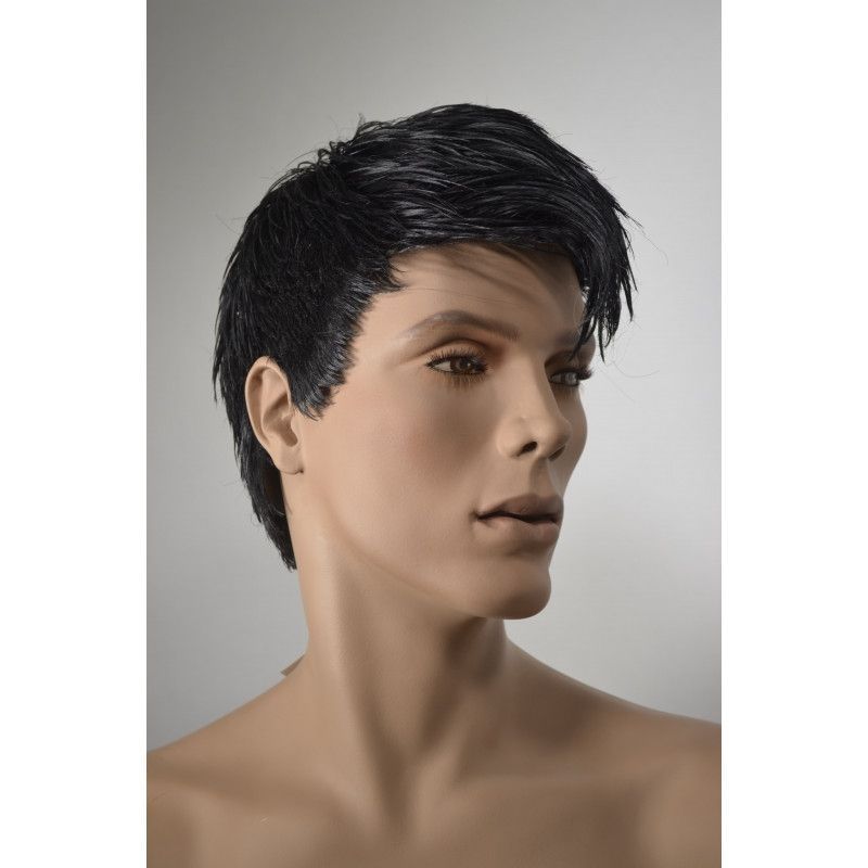 Male mannequin black wig : Mannequins vitrine