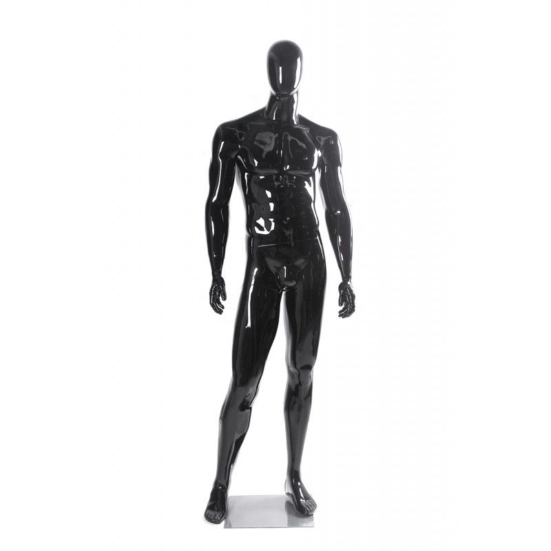 Male mannequin budget line black gloss : Mannequins vitrine