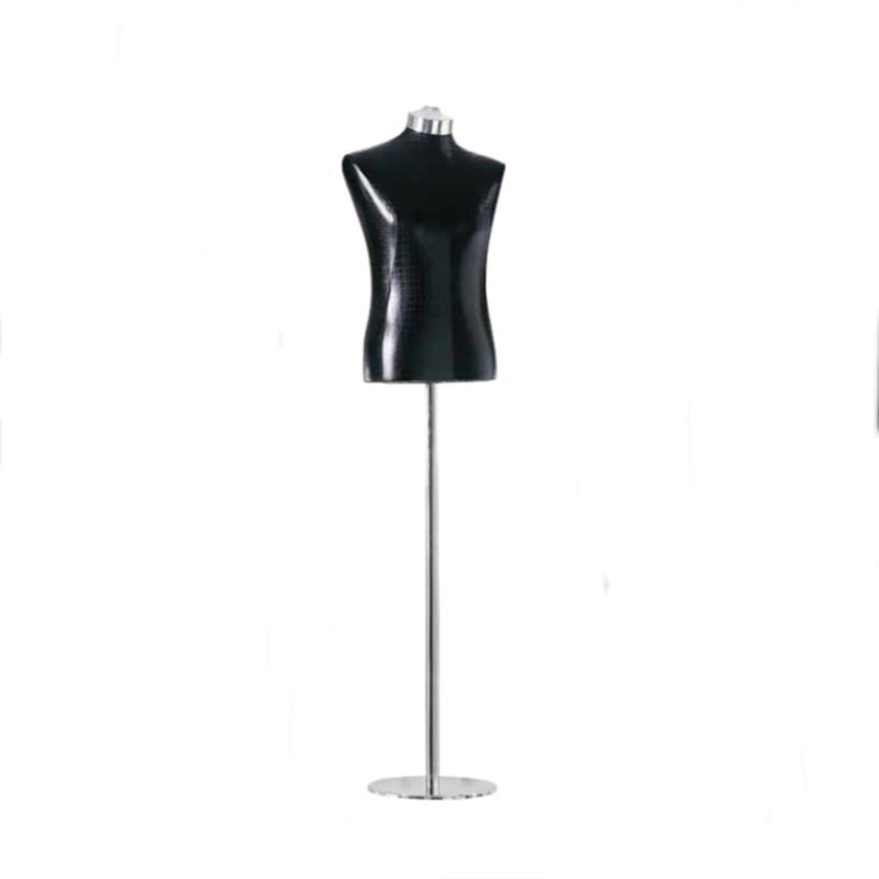 Male mannequin bust in black croco imitation leather : Bust shopping