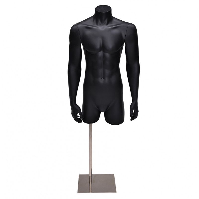 Male mannequin bust with arms and metal base : Bust shopping