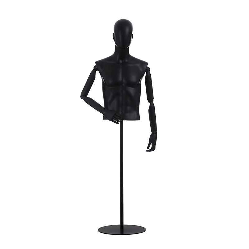 Male mannequin bust with head and metal base : Bust shopping