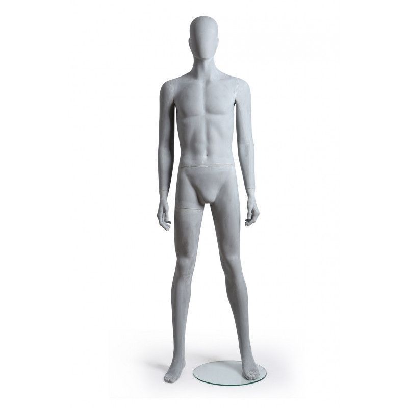Male mannequin grey foundry finish standing position : Mannequins vitrine