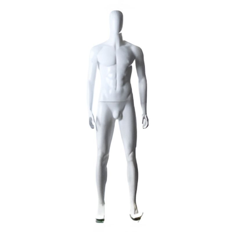 Male mannequin straight position white color : Mannequins vitrine