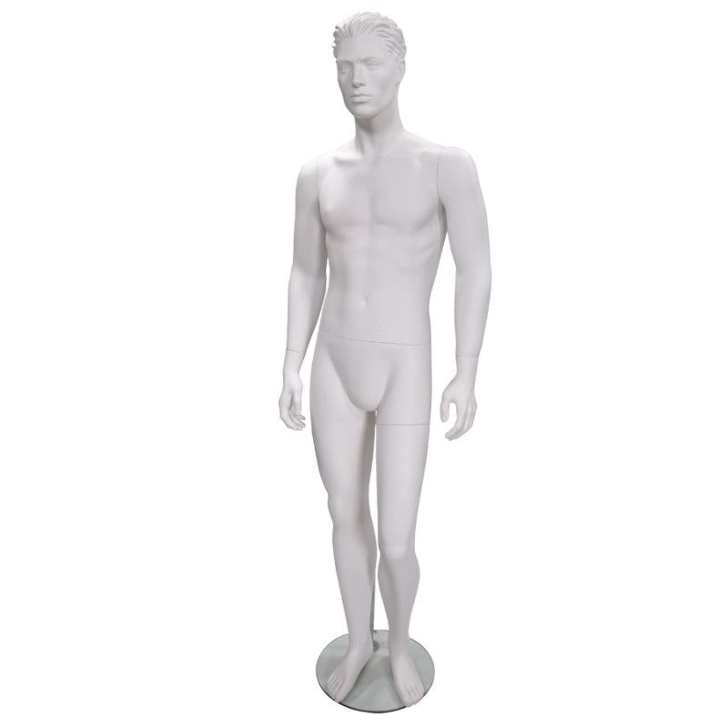 Male mannequin stylised hair with base white color : Mannequins vitrine