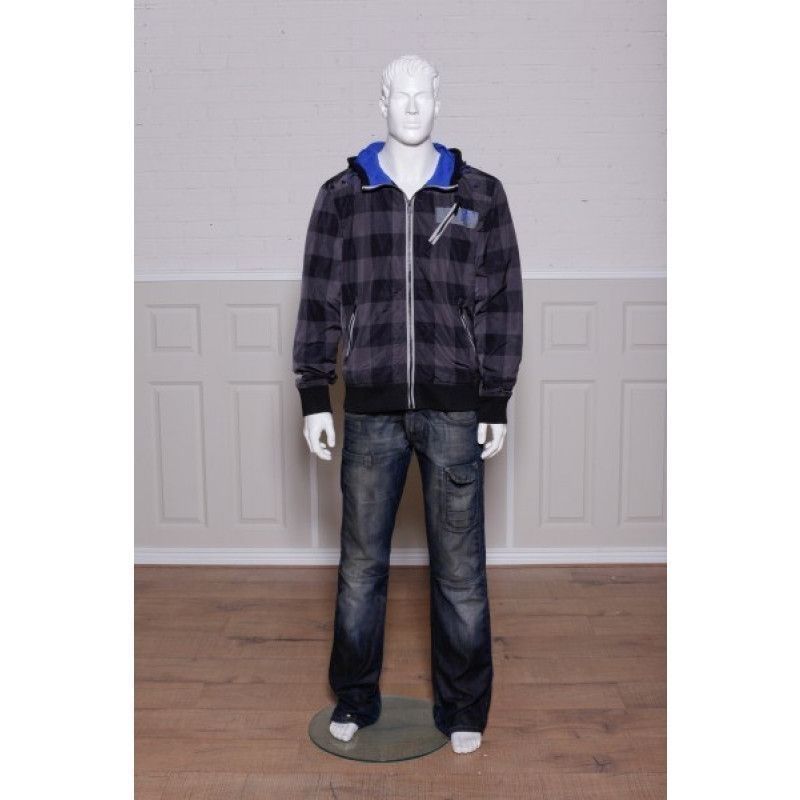 Male mannequin with white head stylised : Mannequins vitrine